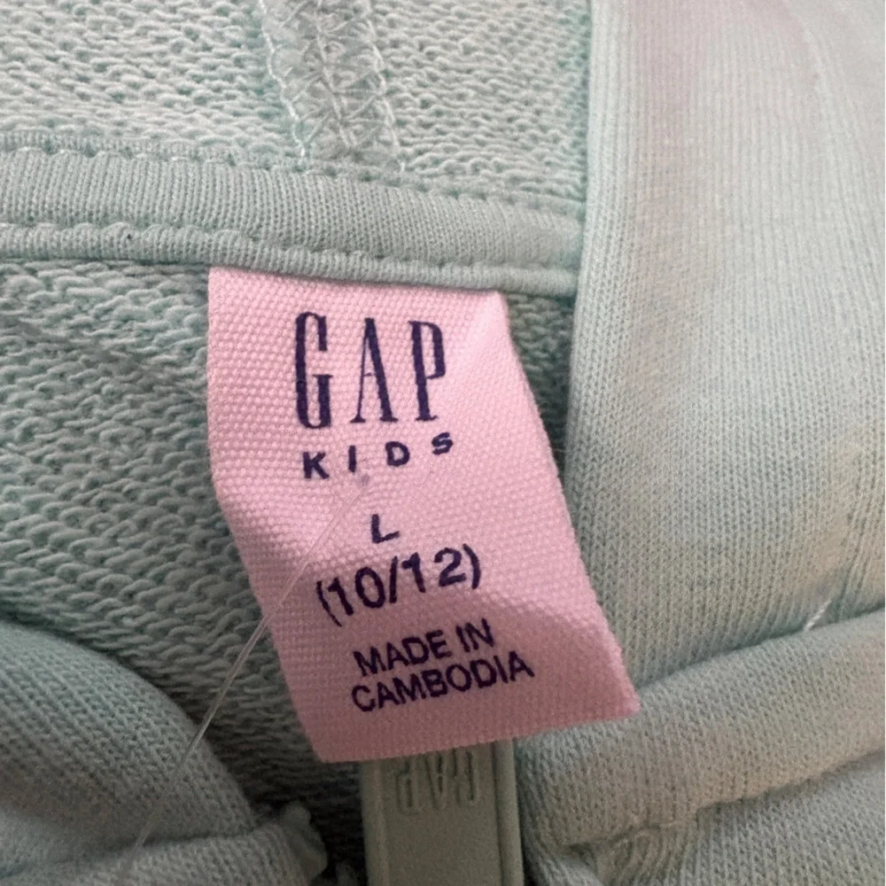 GAP Light Green Hoodie with Floral Logo